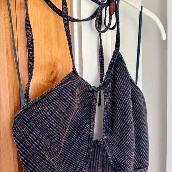 Free People Terra Maxi Halter Dress Indigo - Size L - Picture 4 of 8